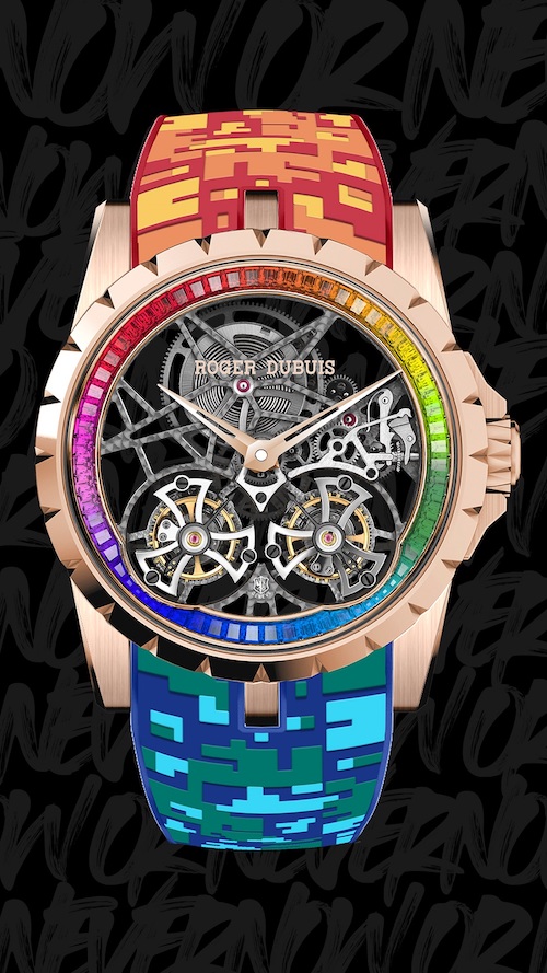 Roger Dubuis罗杰杜彼限时快闪系列Excalibur Rainbow Double Flying Tourbillon腕表 情境图2.jpg