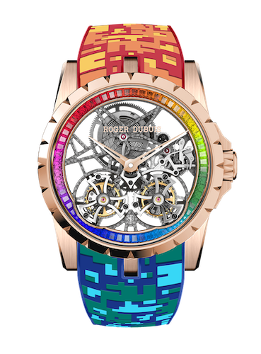 Roger Dubuis罗杰杜彼限时快闪系列Excalibur Rainbow Double Flying Tourbillon腕表（型号：DBEX0917）.png