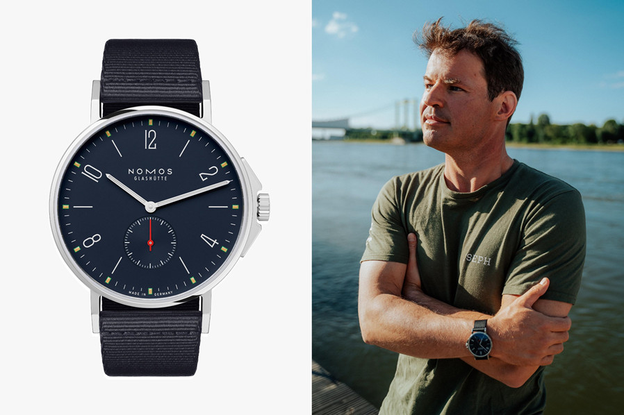 极限泳者Joseph Heß佩戴 NOMOS Ahoi Atlantic 游历莱茵河.jpg