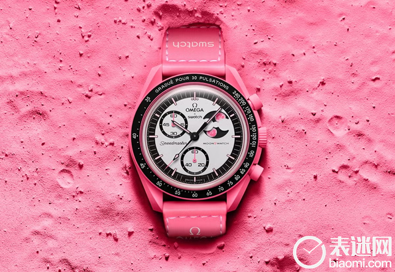 隆重介绍斯沃琪 BIOCERAMIC MOONSWATCH 系列 MISSION TO THE PINK MOONPHASE 腕表：向四月的迷你满月致敬