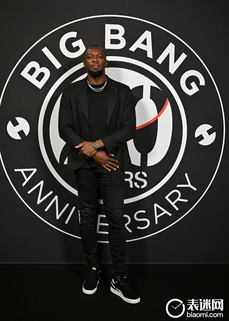 HUBLOT宇舶表品牌大使尤塞恩·博尔特（Usain Bolt）佩戴BIG BANG系列20周年纪念版全魔力金腕表现身BIG BANG之夜.jpg