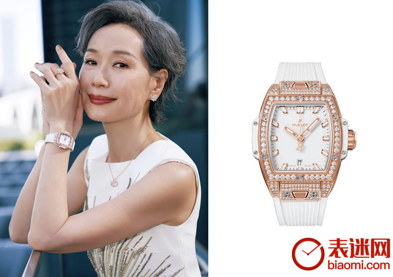 演员叶童佩戴HUBLOT宇舶表BIG BANG灵魂王金白色密镶腕表 (5).jpg