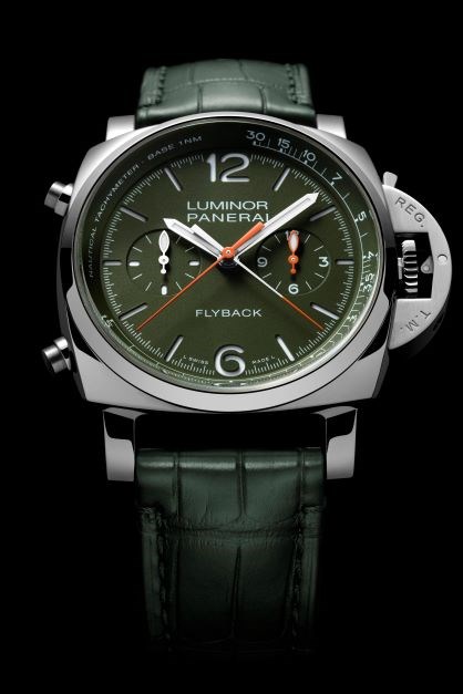 8. 沛纳海Luminor Chrono Flyback Verde Militare庐米诺系列飞返计时军绿色腕表 – 44毫米(PAM01296)_情景图_副本.jpg