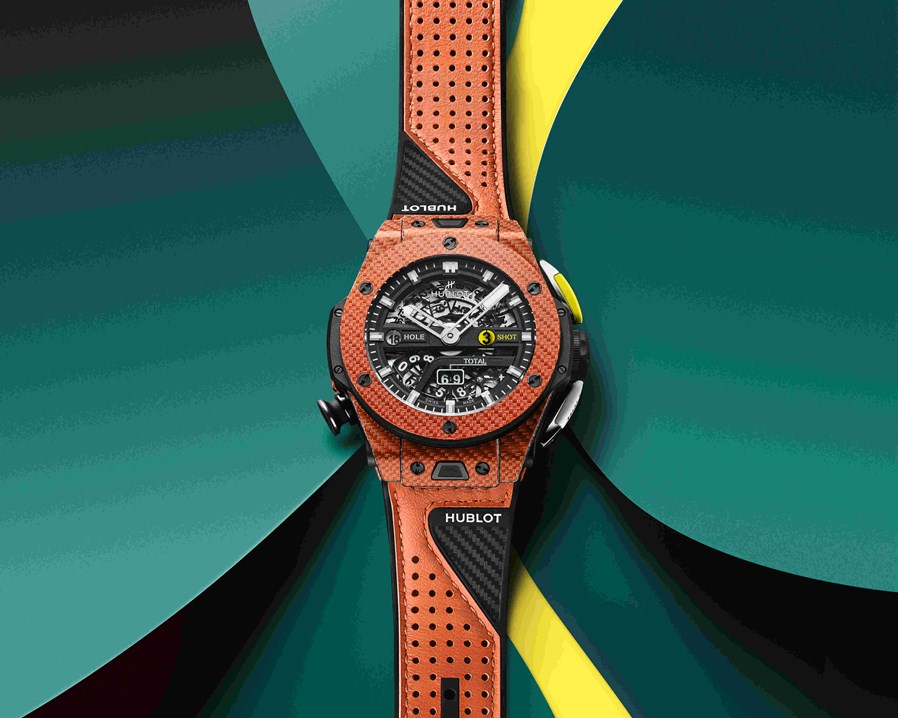 HUBLOT宇舶表BIG BANG UNICO橙色碳纤维高尔夫腕表_副本.jpg