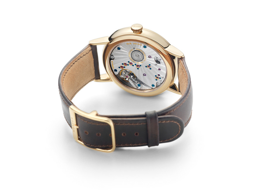NOMOS Glashütte Lambda玫瑰金腕表配备棕色霍尔文高级科尔多瓦马皮表带.jpg