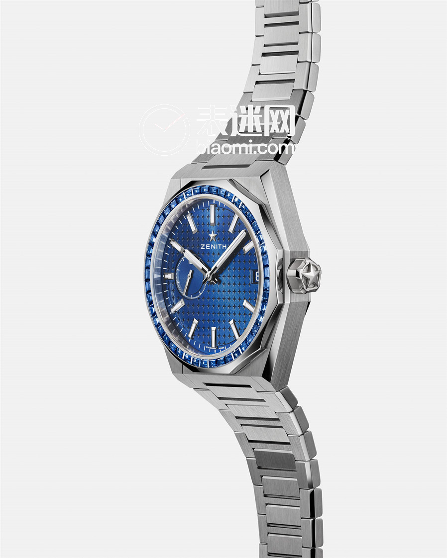 ZENITH真力时DEFY SKYLINE Sapphire蓝宝石天际腕表精品店特别版于十二边形精钢表圈处精湛镶嵌45颗璀璨蓝宝石.jpg