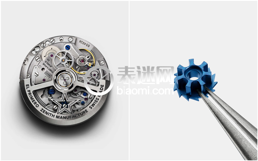 全新ZENITH真力时CHRONOMASTER Sport腕表搭载的El Primero 3600型自动上链机芯修饰以蓝色导柱轮和镂空摆陀设计_1_副本.jpg