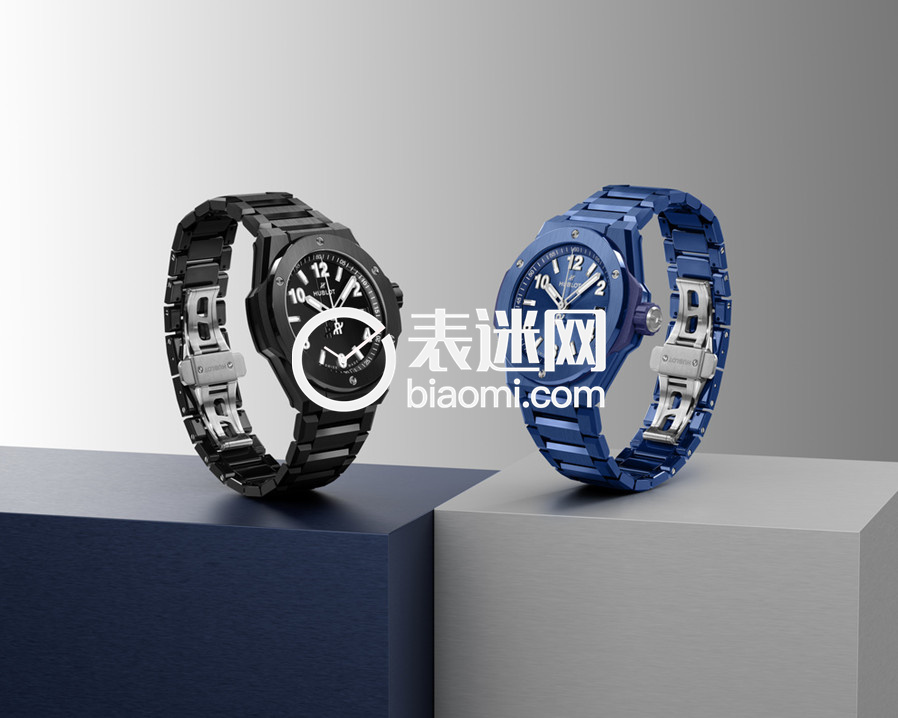 BIG BANG INTERGATED一体式TIME ONLY黑色魔力腕表&蓝色陶瓷腕表.jpg