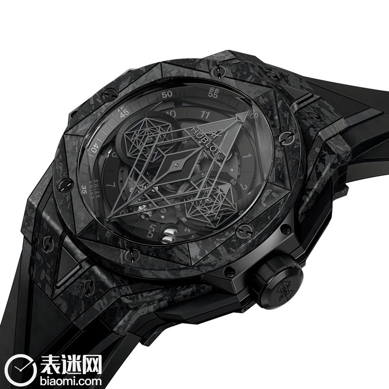 HUBLOT宇舶表BIG BANG UNICO SANG BLEU II 刺青黑色碳纤维腕表_细节图.jpg